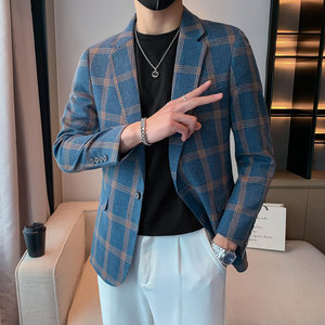 模特图男士休闲西装修身韩版西服单西外套F6130P165图片