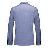 镂空图2024秋季西服套装休闲西装三件套格子结婚礼服SJT6925P300，男装西服套装，电商D216-1