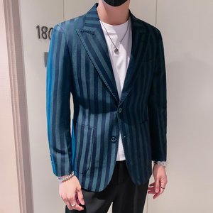 模特图男士休闲西装修身韩版西服单西外套F6104P165图片