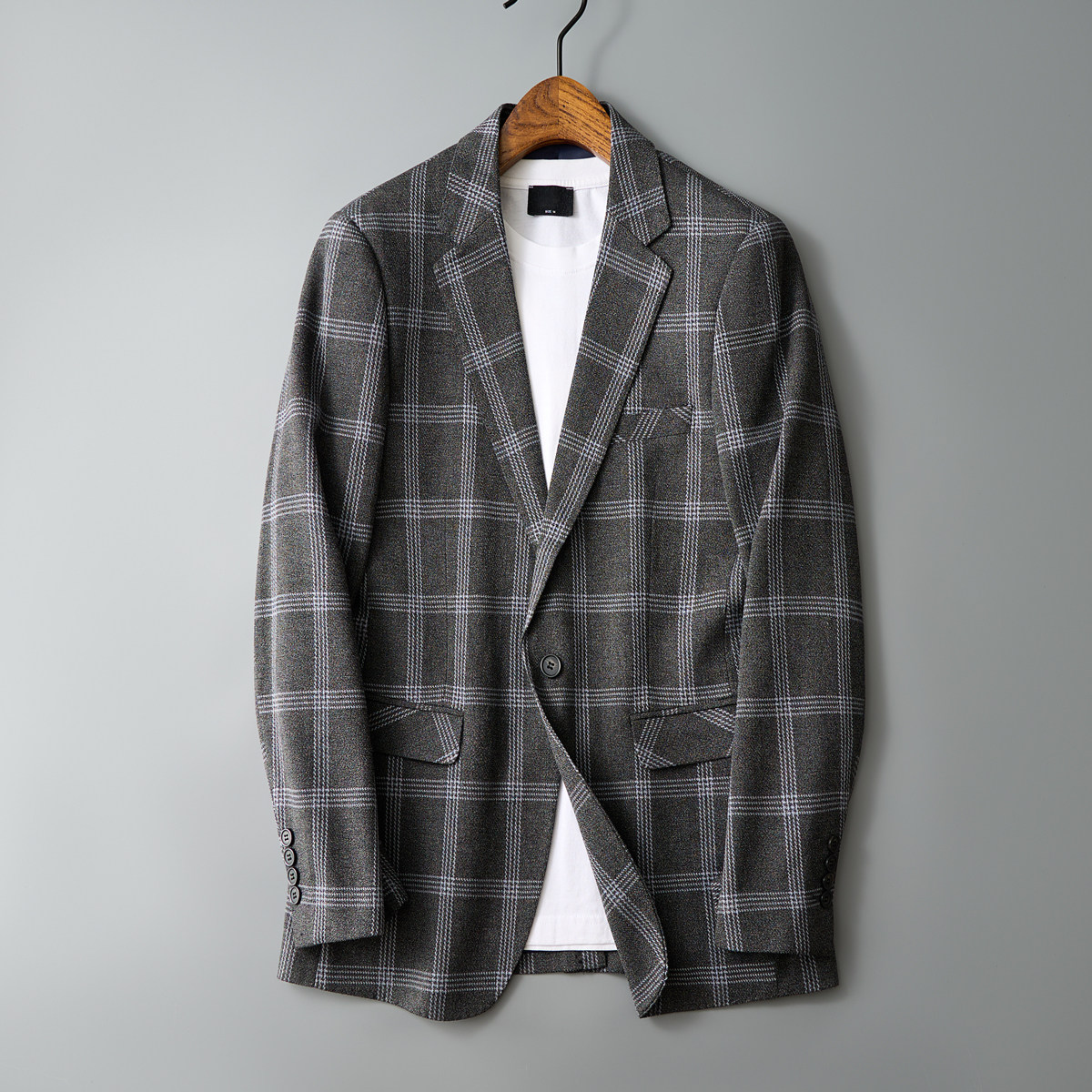 平铺图男士休闲西装时尚修身西服单西外套DX6970P165,男装西服,电商D216-1