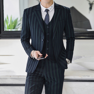 80%聚酯纤维18%粘纤2%氨纶2019-S-5XL男士西服套装三件套6104P280图片