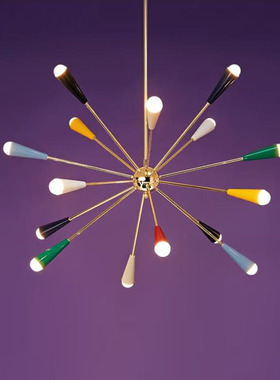 中古Sputnik彩色分子吊灯法式别墅挑空客厅灯孟菲斯餐厅卧室吊灯