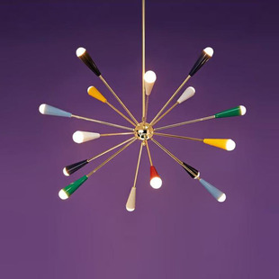 中古Sputnik彩色分子吊灯法式别墅挑空客厅灯孟菲斯餐厅卧室吊灯
