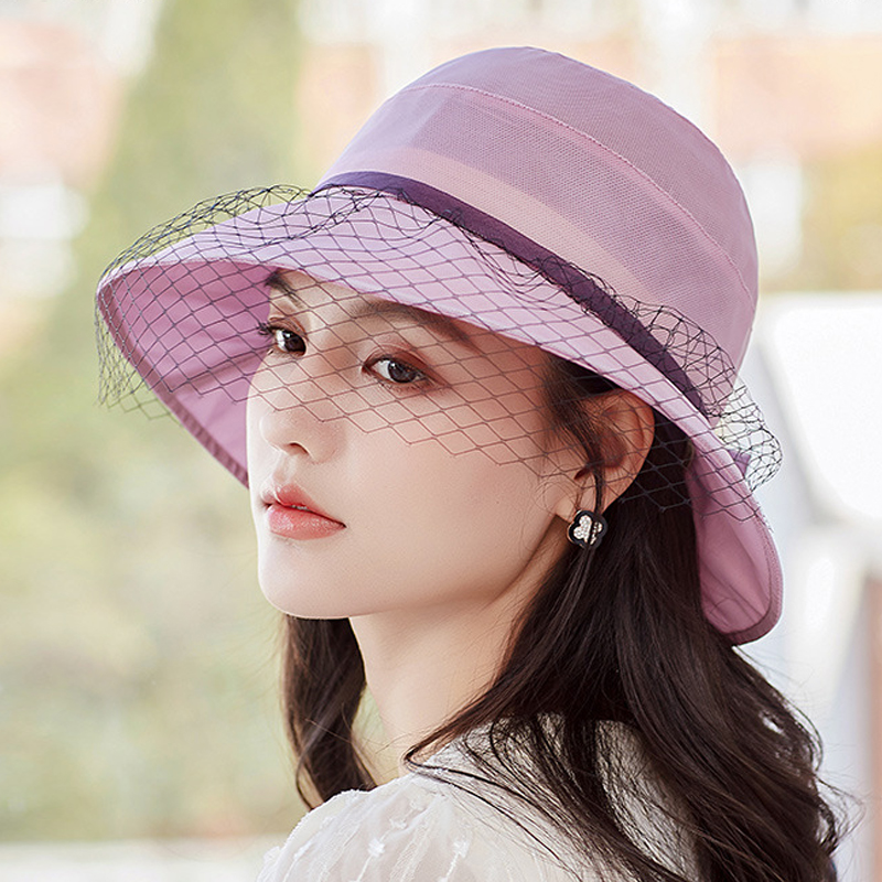 夏天帽子女款防晒时尚桑蚕丝遮阳帽女式太阳帽可折叠真丝帽女夏季