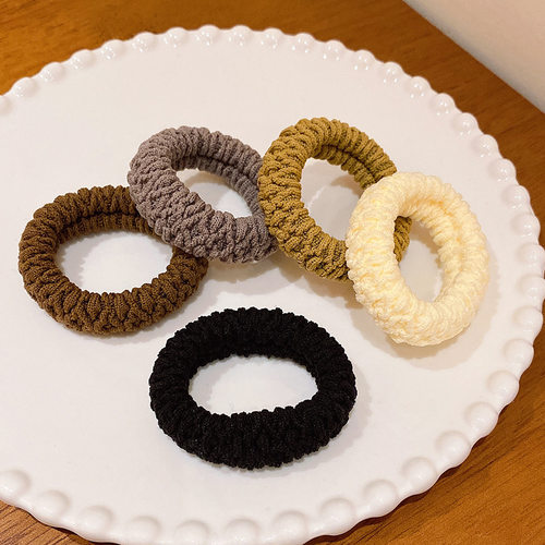 秋冬加粗高弹力毛巾圈无接缝发圈马尾头绳扎发绳不伤发皮筋女发饰