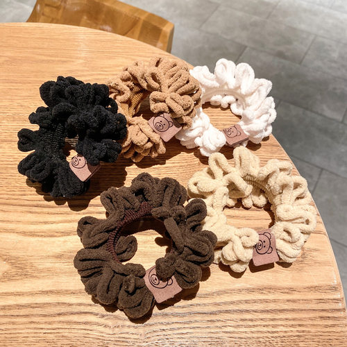 韩版高级感大号秋冬毛绒发圈女高弹力不伤发头绳扎头发饰皮筋
