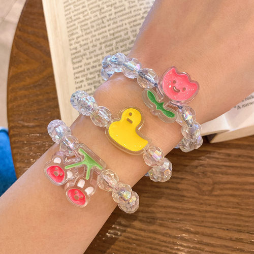 甜美卡通头绳女扎头发手链两用情侣发绳发圈义乌饰品发饰皮筋