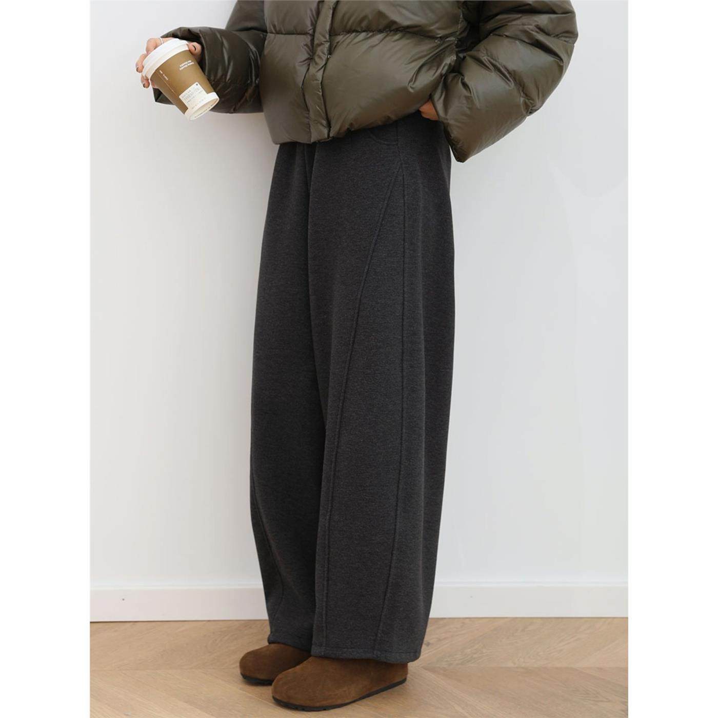 三木社 韩系加绒毛呢休闲裤女冬装新品加厚萝卜裤百搭裤子冬季,个性定制/设计服务/DIY,棉服工装,淘宝优惠券,粉丝福利购,淘宝优惠卷