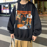 2024秋季新款港风外景怀旧嘻哈Hiphop风宽松大码加绒圆领卫衣P30，男装卫衣，星座508（原C305）