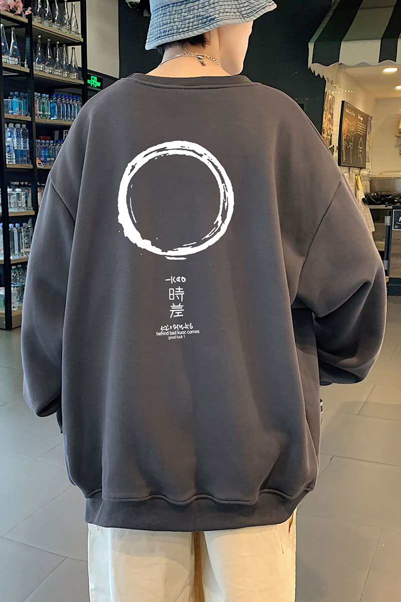 2024秋季新款港风时差宽松大码OVERSIZE休闲圆领卫衣P35-控48,男装卫衣,星座508（原C305）