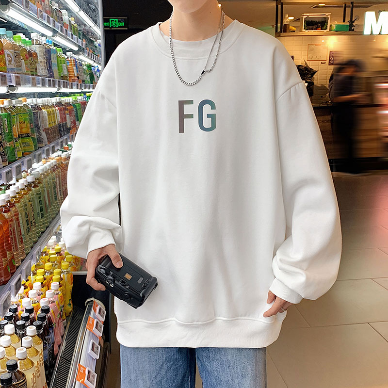 21秋季新款港风反光FG宽松大码OVERSIZE休闲高街圆领卫衣P30-控48,男装卫衣,星座508（原C305）