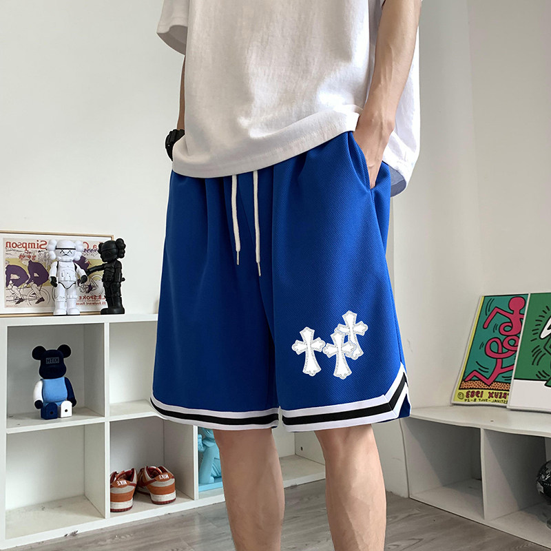 ！22夏季新款宽松大码港风十字图形短裤篮球裤DK1907-P25控39,男装牛仔裤,星座508（原C305）