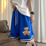 ！22夏季新款宽松大码港风小熊短裤篮球裤DK1905-P25控39，男装牛仔裤，星座508（原C305）