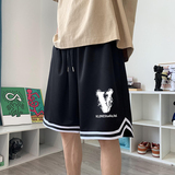 ！22夏季新款宽松大码港风烟雾v短裤篮球裤DK1932-P25控39，男装牛仔裤，星座508（原C305）