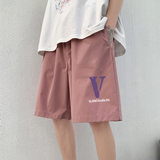 ！22夏季新款宽松大码港风紫色v短裤冰丝短裤DK1611P20，男装牛仔裤，星座508（原C305）