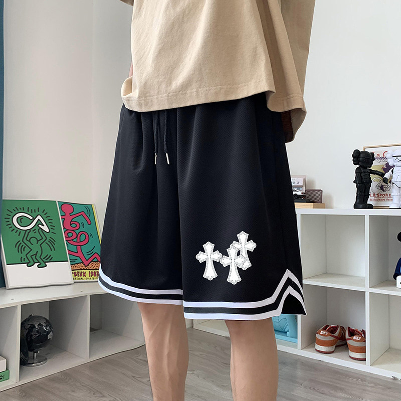 ！22夏季新款宽松大码港风十字图形短裤篮球裤DK1907-P25控39图片