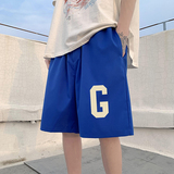！22夏季新款宽松大码港风大G短裤冰丝短裤DK1617P20，男装牛仔裤，星座508（原C305）