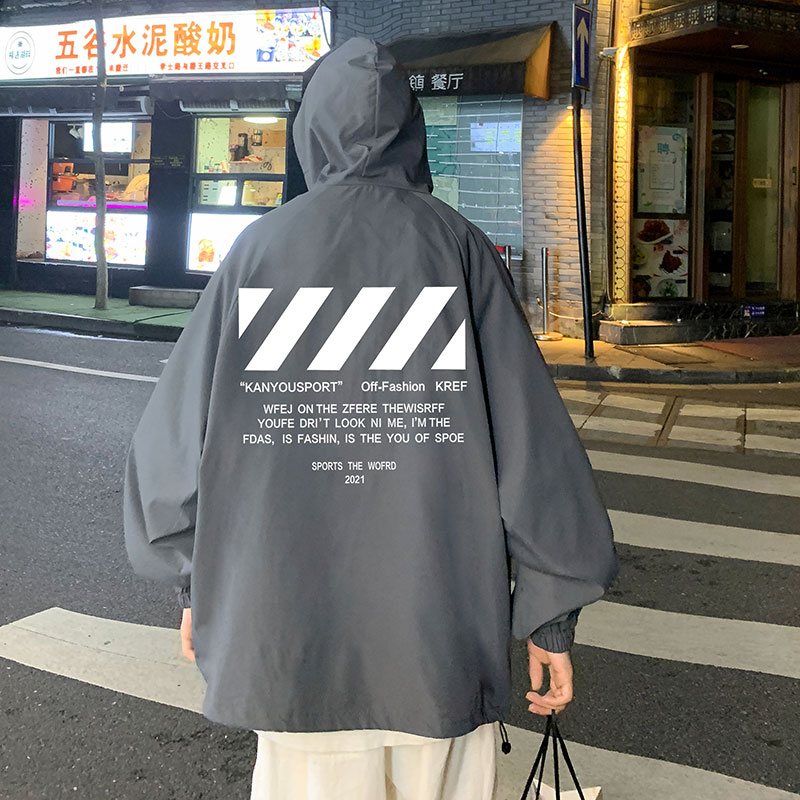 21秋季新款港风夜景斑马线宽松大码休闲连帽男女夹克外套P55-控78,男装夹克,星座508（原C305）