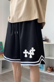 ！22夏季新款宽松大码港风十字图形短裤篮球裤DK1907-P25控39，男装牛仔裤，星座508（原C305）