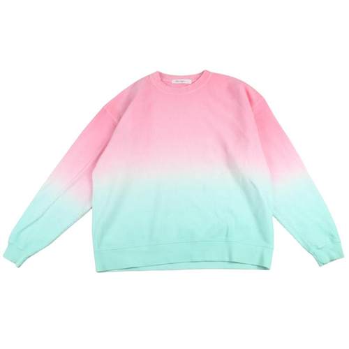 渐变色纯棉oversize加厚罗纹衫 外贸男女卫衣宽松圆领衫