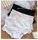 白栀轻寒·纯欲蕾丝牛奶丝性感亲肤棉内里高腰法式 轻奢内裤 显瘦大