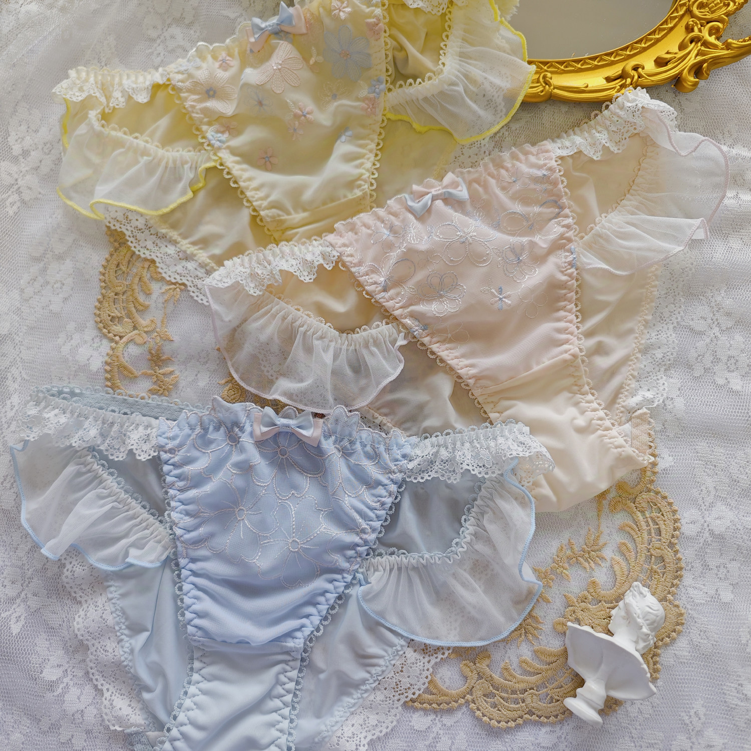 少女の私房浪漫日系冰丝美腿太阳花刺绣柔软舒适亲肤女生纯欲内裤,女士内衣/男士内衣/家居服,女三角裤,淘宝优惠券,粉丝福利购,淘宝优惠卷