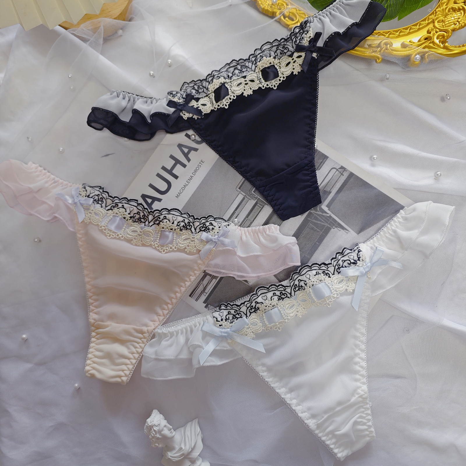 洛丽塔丝带女仆T裤少女宫廷内裤