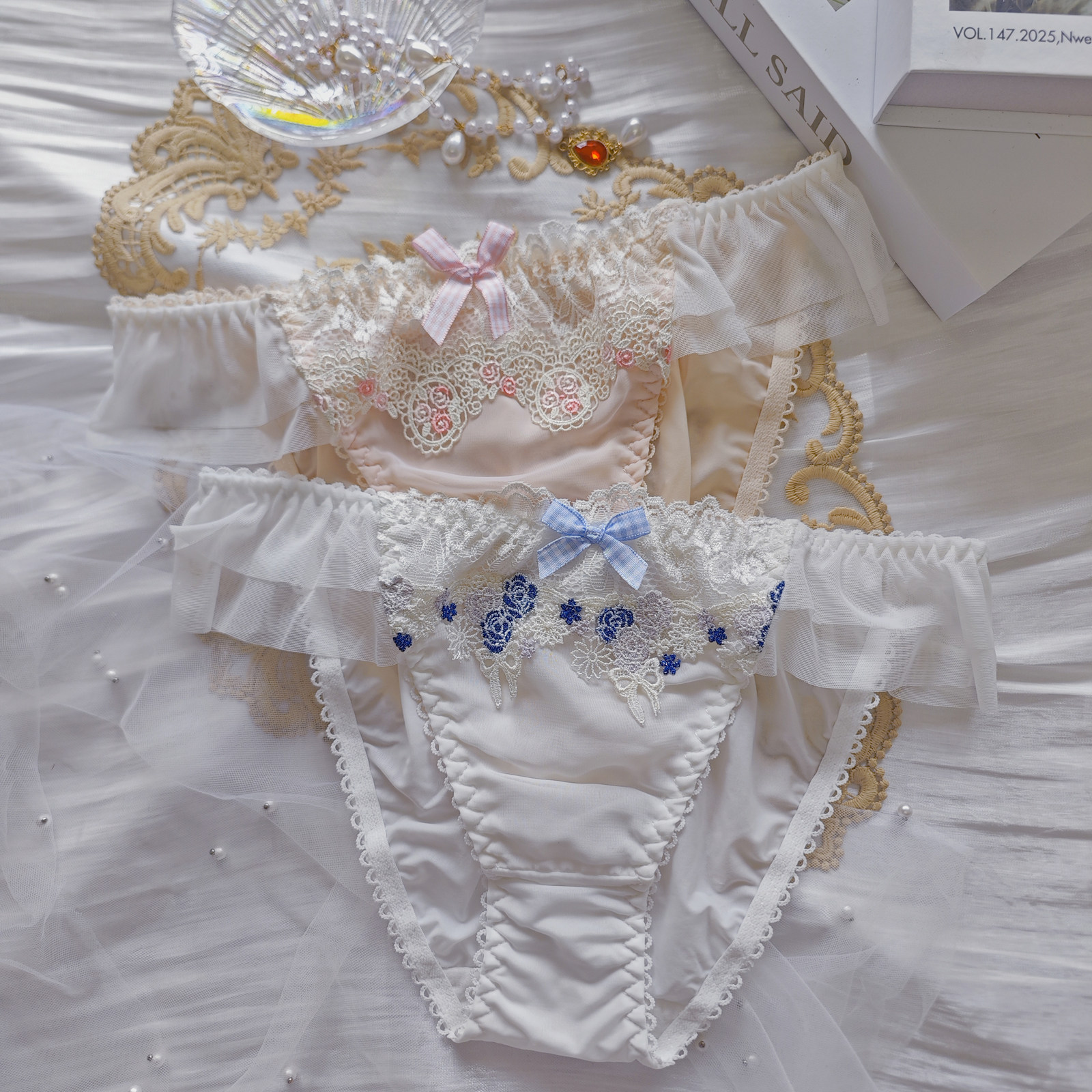 少女の私房浪漫日系少女冰丝内裤水溶花宫廷双层网纱飞边纯欲胖次,女士内衣/男士内衣/家居服,女三角裤,淘宝优惠券,粉丝福利购,淘宝优惠卷