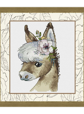 DMC手工刺绣套件小小鱼十字绣 D1020可爱的驴子 可爱卡通动物印花