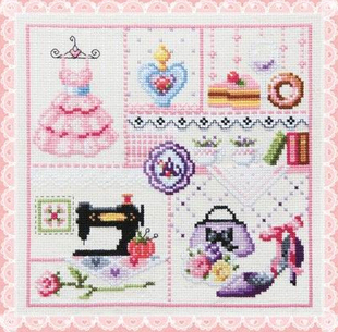 DMC绣线小小鱼T841卡通美美的裙子可爱缝纫精准印花十字绣套件