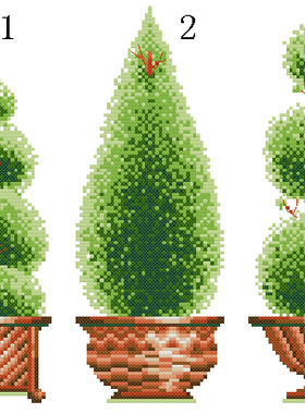 小小鱼DMC绣线 B276 花卉步步高升3幅小树精准印花印布十字绣套件