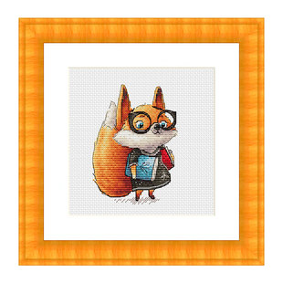 可爱卡通印花刺绣 狐狸老师 DMC绣线小小鱼十字绣新品 D960博学