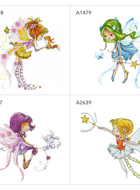 DMC绣线小小鱼A1478-2639精灵蝴蝶儿童房精准印花十字绣套件卡通