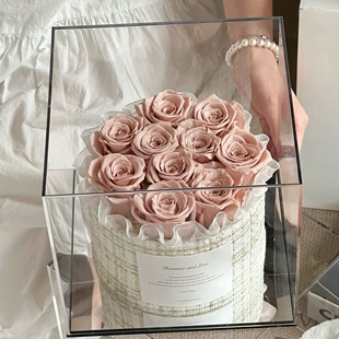 三八女神节情人告白礼物小香风永生花玫瑰抱抱桶送女友闺蜜生日花