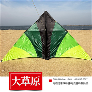 2026新款王侉子大草原珍藏版544软伞布微风大型三角长尾风筝