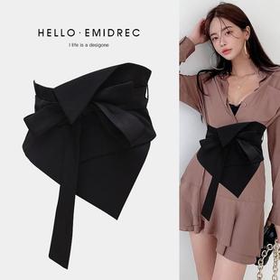 腰带宽女腰封外搭装饰连衣裙配裙子高级感黑色2025新款配饰布绑带