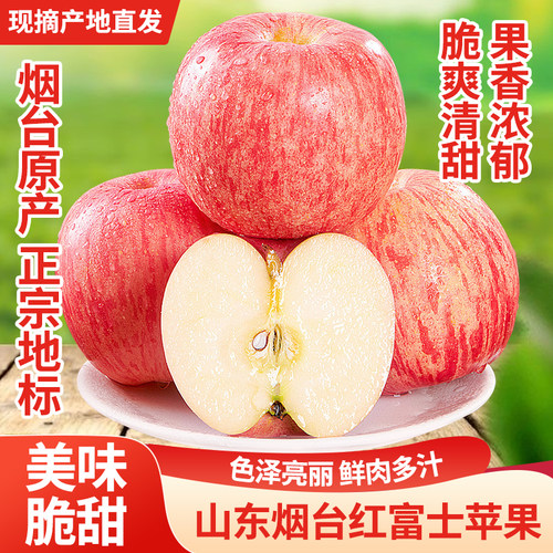 烟台红富士苹果脆甜箱装包邮