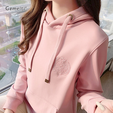 连帽套头休闲薄款显瘦卫衣女2025秋冬季新款正肩加绒加厚长袖上衣