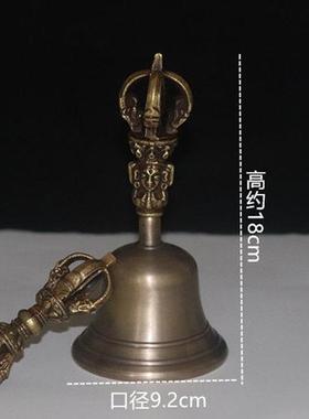 特卖尼泊尔纯铜密宗五股金刚铃杵光面金刚杵法器纯铜铃铛大中小加