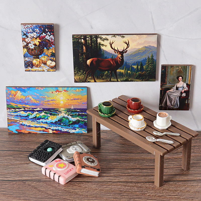 迷你仿真娃娃屋画板桌子模型摆件