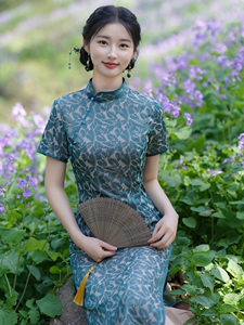 日常可穿旗袍2023年新款夏季薄款复古老上海改良长款中年妈妈大码