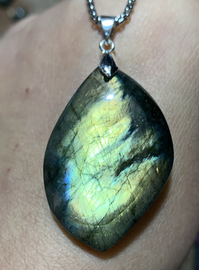 拉长石吊坠裸石随形印度紫彩芬兰矿料马达加斯加手工首饰练手石