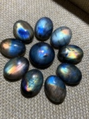 拉长石吊坠裸石椭圆18 13紫彩蓝绿金黄芬兰矿印度料水滴手工DIY