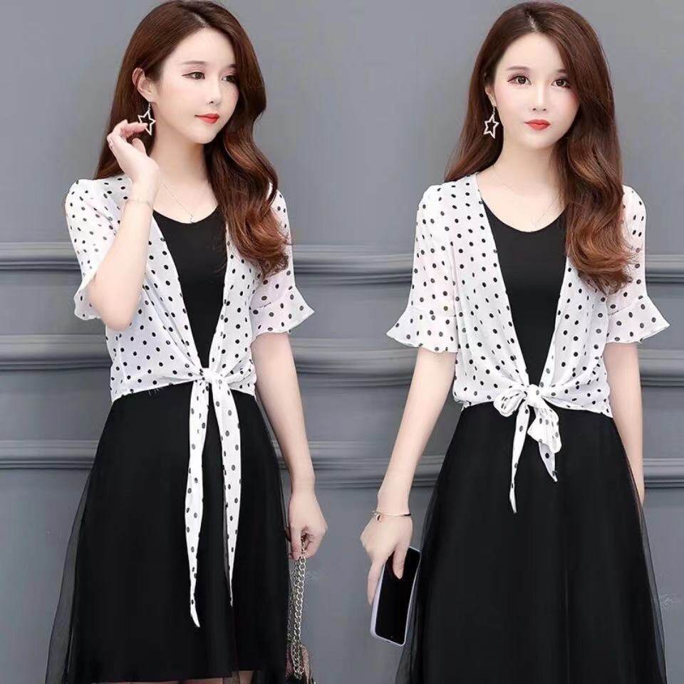 2023大码小外套雪纺小披外搭肩防晒短外套开衫小外套单件披肩