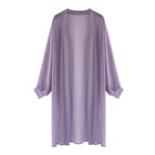 夏季 开衫 韩版 薄款 防晒衣女中长款 披肩百搭沙滩外套空调衫 雪纺衫