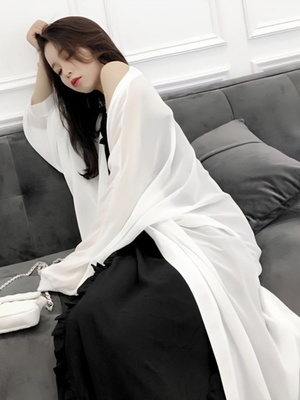 韩版超仙薄款透气开衫设计感小众雪纺衫女长袖衬衫夏季新款防晒衣