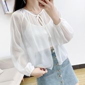 女士防晒衣开衫 空调罩衫 外套披肩常规雪纺百搭薄款 长袖 防晒衫 夏季