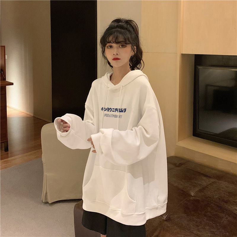 加绒加厚连帽卫衣韩版宽松