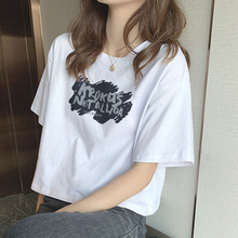 短袖t恤女2025夏季甜美可爱休闲简约风设计感小众宽松短款上衣服