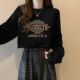 学生短款 新款 上衣服女 t恤打底衫 ins潮韩版 2025春秋季 百搭黑色长袖